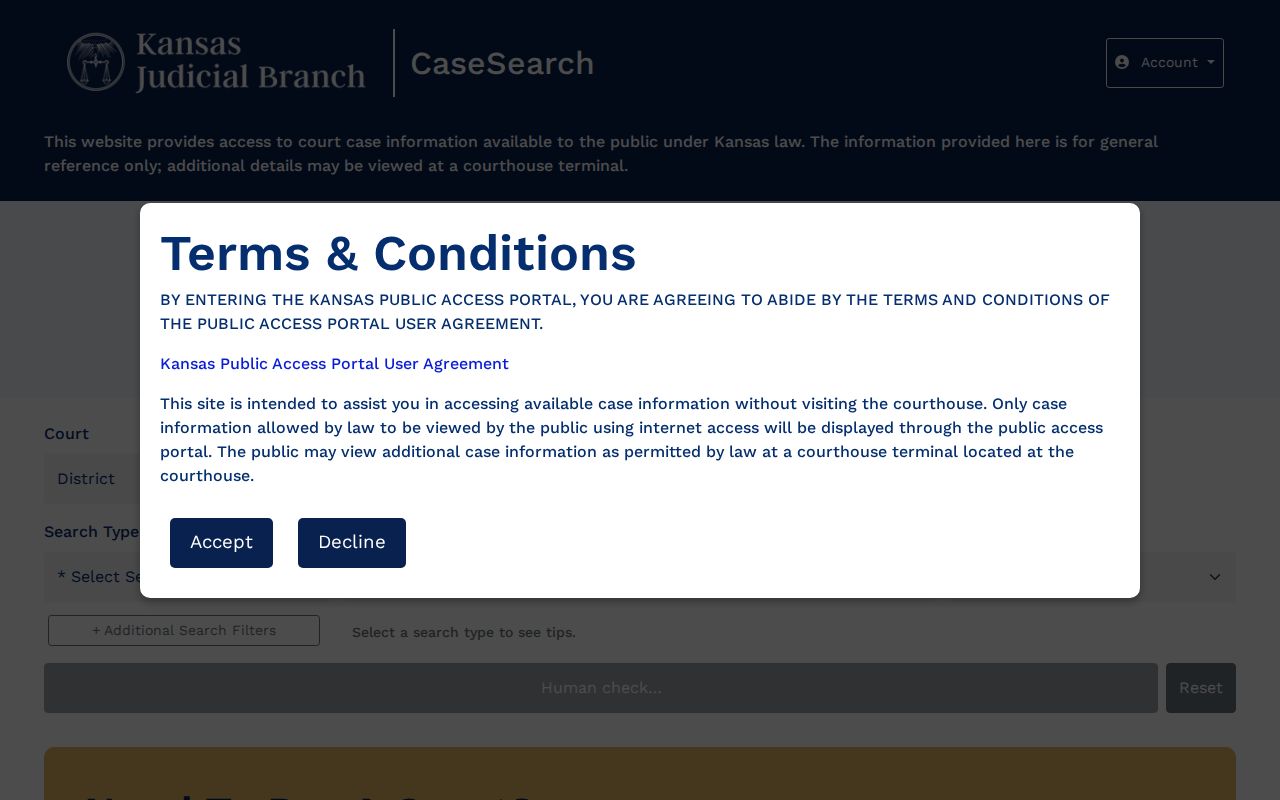 Stanton County case lookup application search form