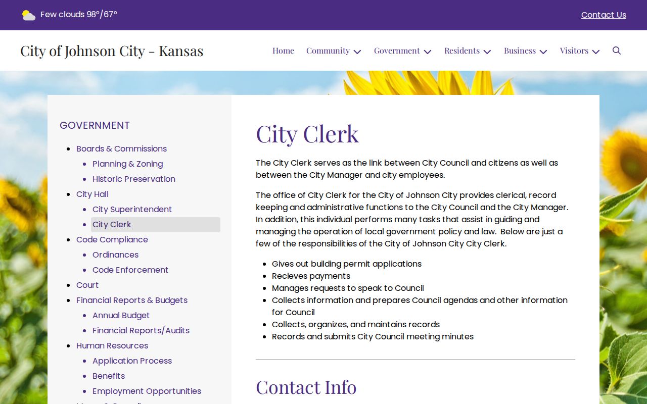 Johnson City court docket city clerk contact