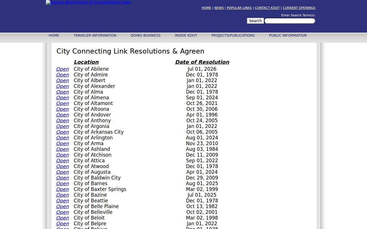 Manter court docket KDOT resolutions source
